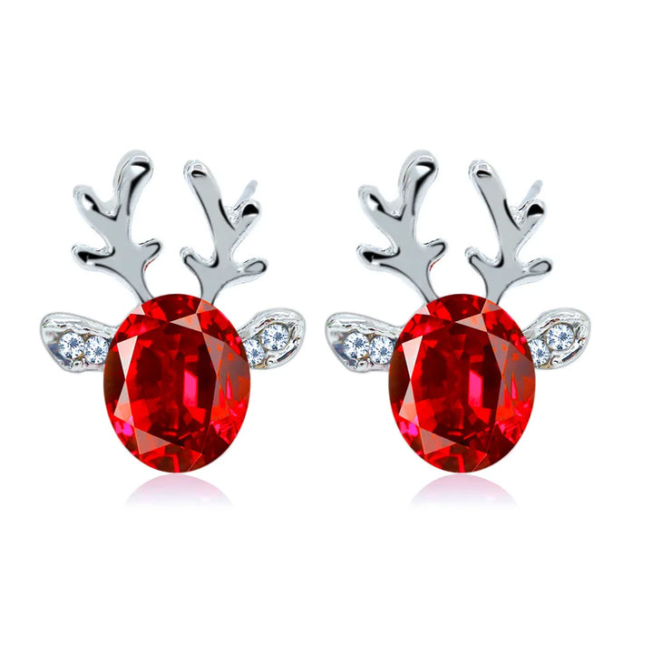 Pendientes con cristales en forma de reno festivo