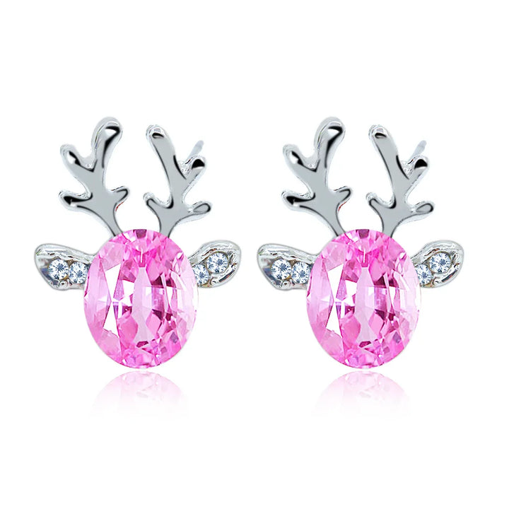 Pendientes con cristales en forma de reno festivo