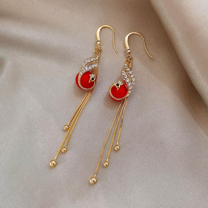 Pendientes festivos con perlas azules
