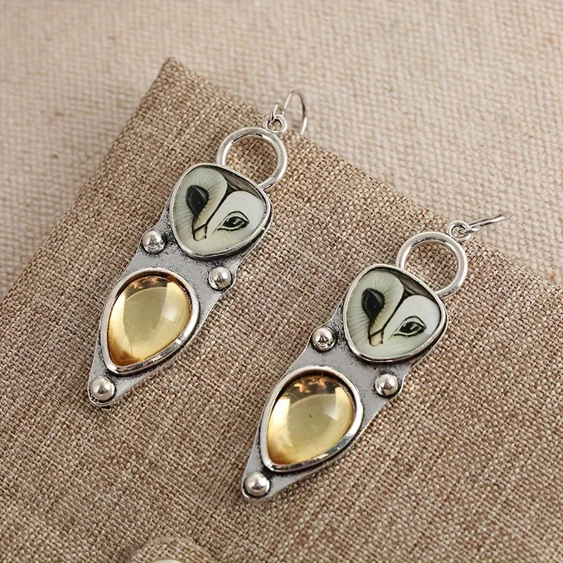 Pendientes Boho Caída del Búho - Sin níquel para orejas sensibles