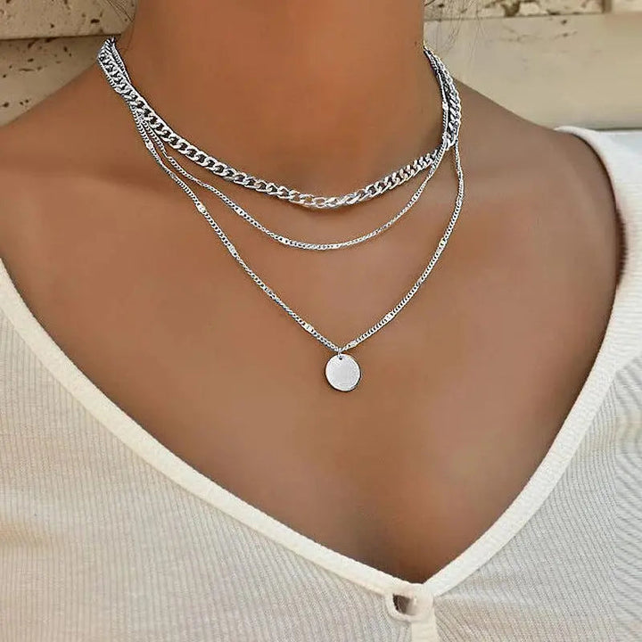 Collar chapado en oro y plata
