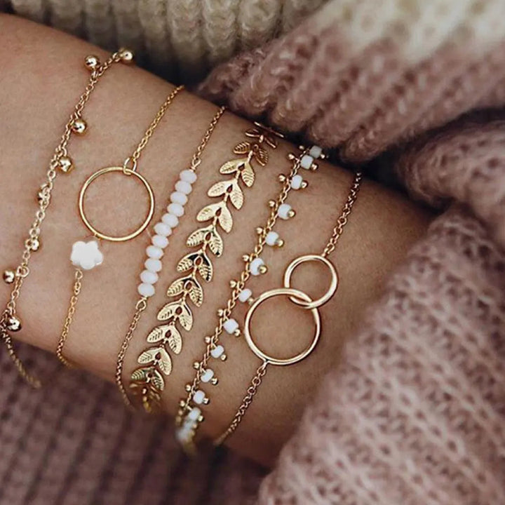 Conjunto de pulseras Boho en oro