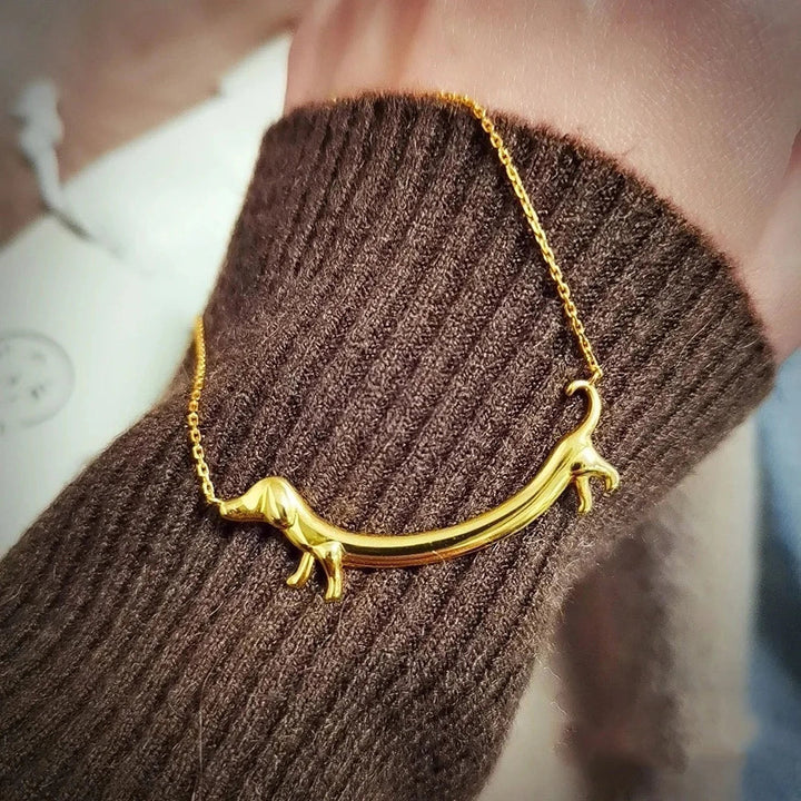 Collar Cane Salame en tono dorado