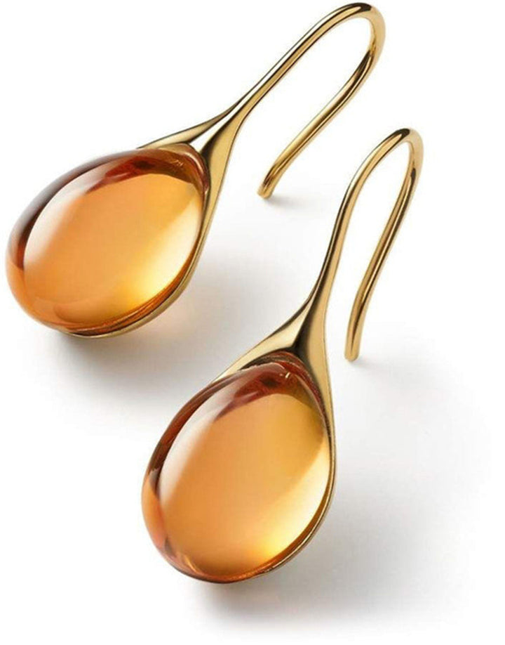 Pendientes de Cristal Colgantes en Oro y Plata