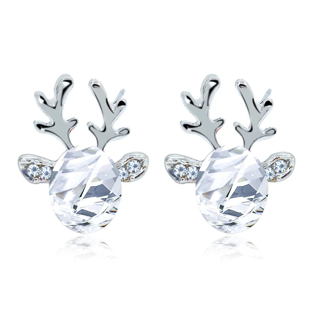 Pendientes con cristales en forma de reno festivo
