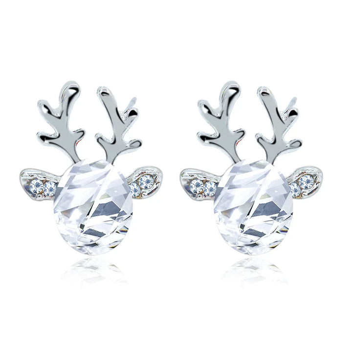 Pendientes con cristales en forma de reno festivo