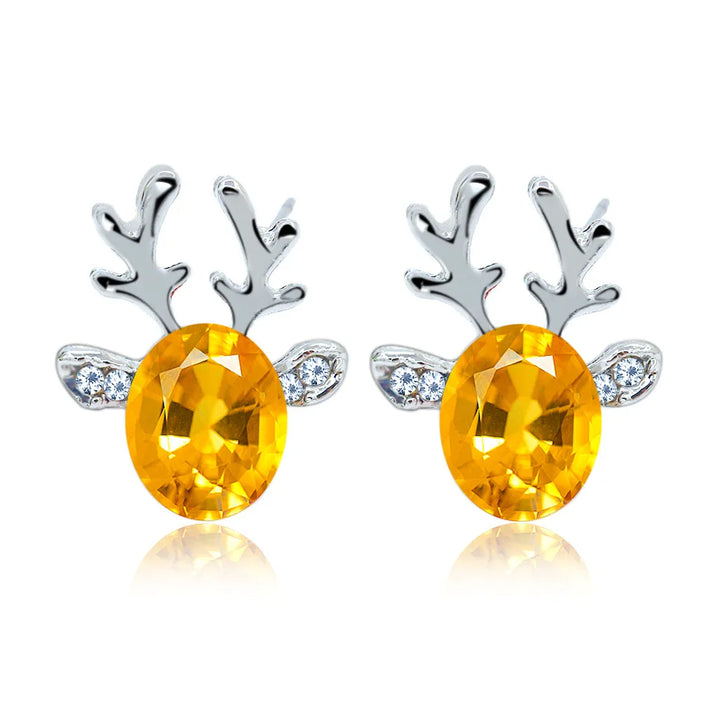 Pendientes con cristales en forma de reno festivo