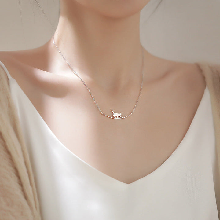 Collar Gato Escalador en plata