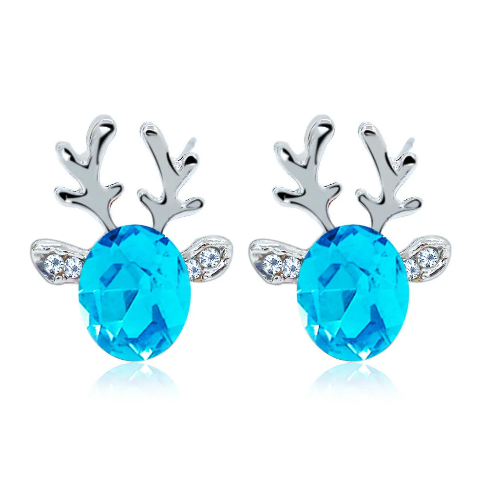 Pendientes con cristales en forma de reno festivo
