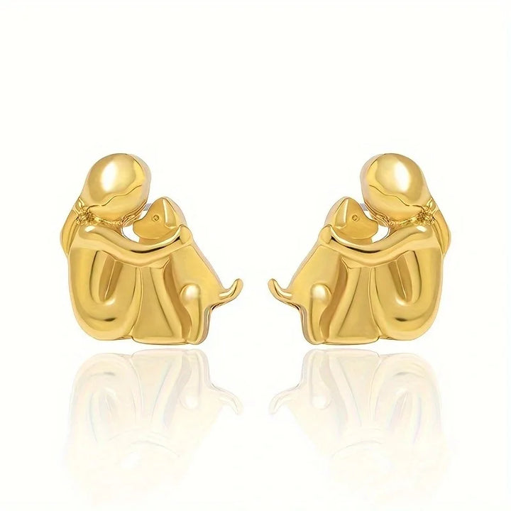 Pendientes Abrazo en dos tonos, plata y oro