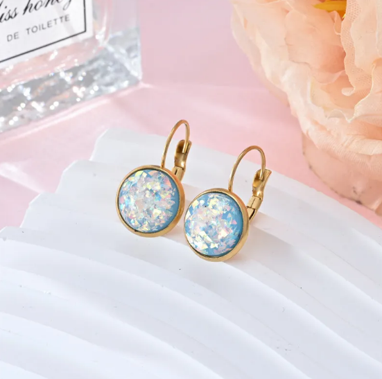 Pendientes de acero inoxidable con lentejuelas y estrellas