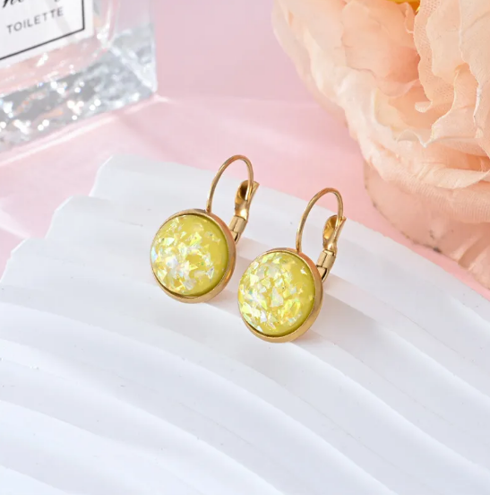 Pendientes de acero inoxidable con lentejuelas y estrellas