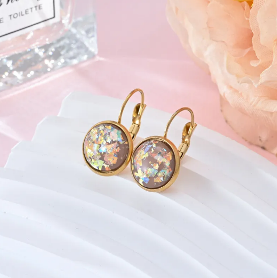Pendientes de acero inoxidable con lentejuelas y estrellas