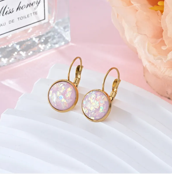 Pendientes de acero inoxidable con lentejuelas y estrellas