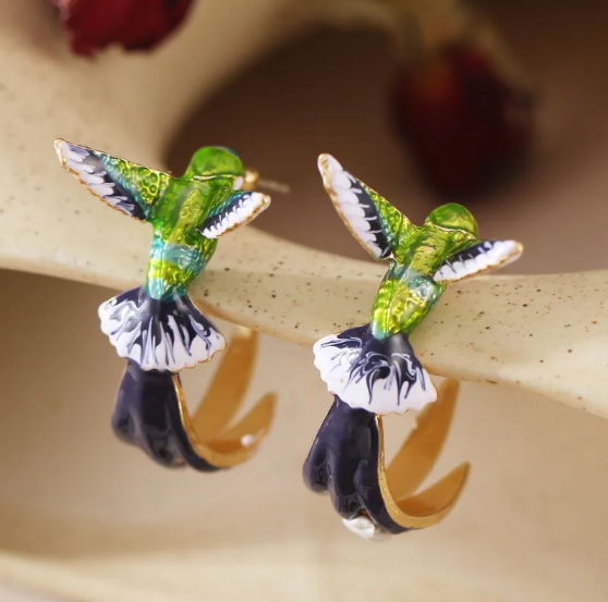 Pendientes Drip Colibrí Adorable