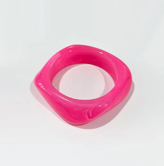 Pulsera cuadrada de acrílico de colores