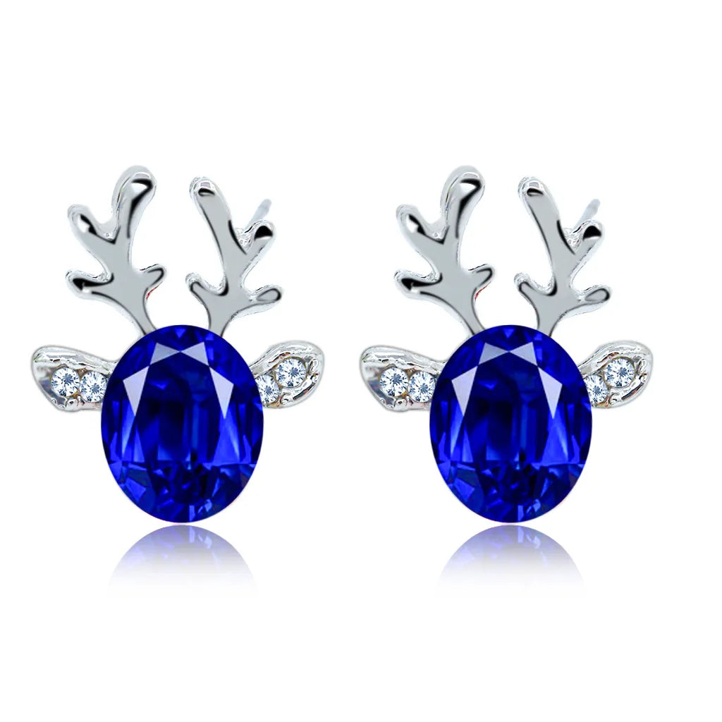 Pendientes con cristales en forma de reno festivo