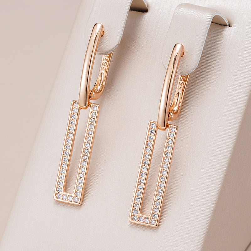 Pendientes brillantes rectangulares elegantes