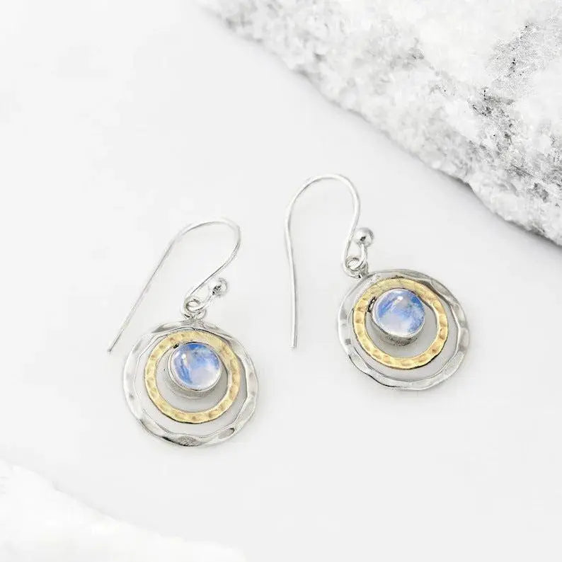 Pendientes Boho Saturn con ópalo turquesa