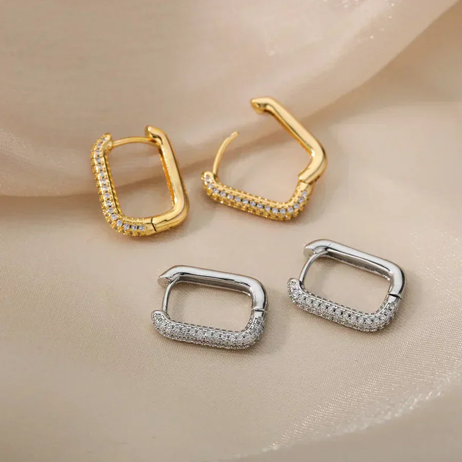 Pendientes cuadrados y circulares Valerie