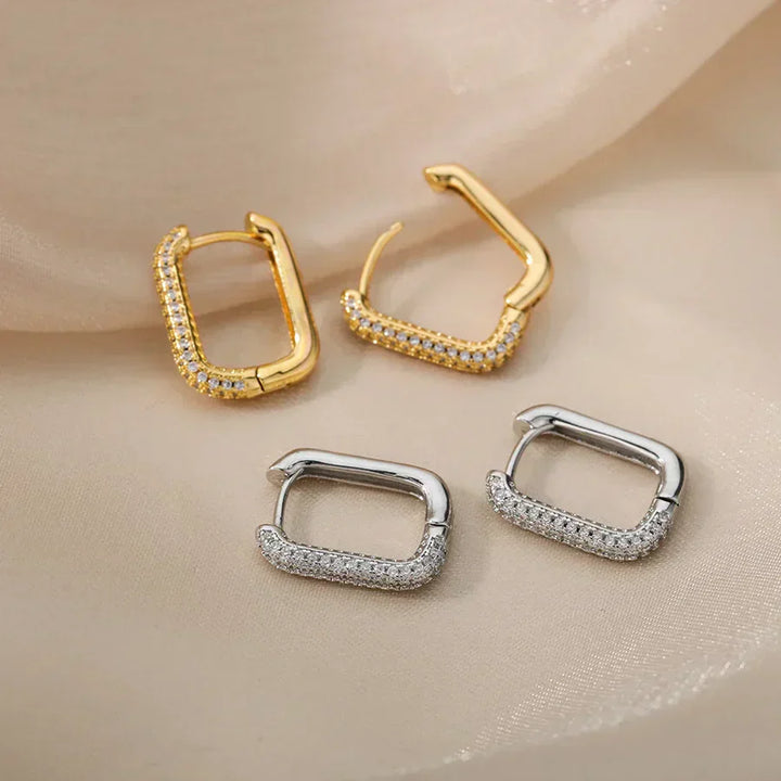 Pendientes cuadrados y circulares Valerie