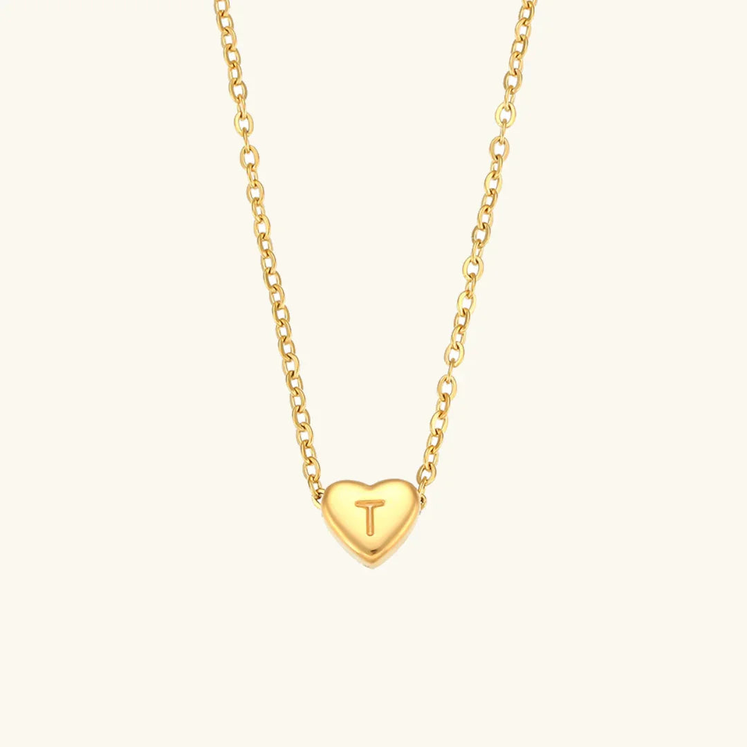 Collar de Oro con Inicial de Corazón