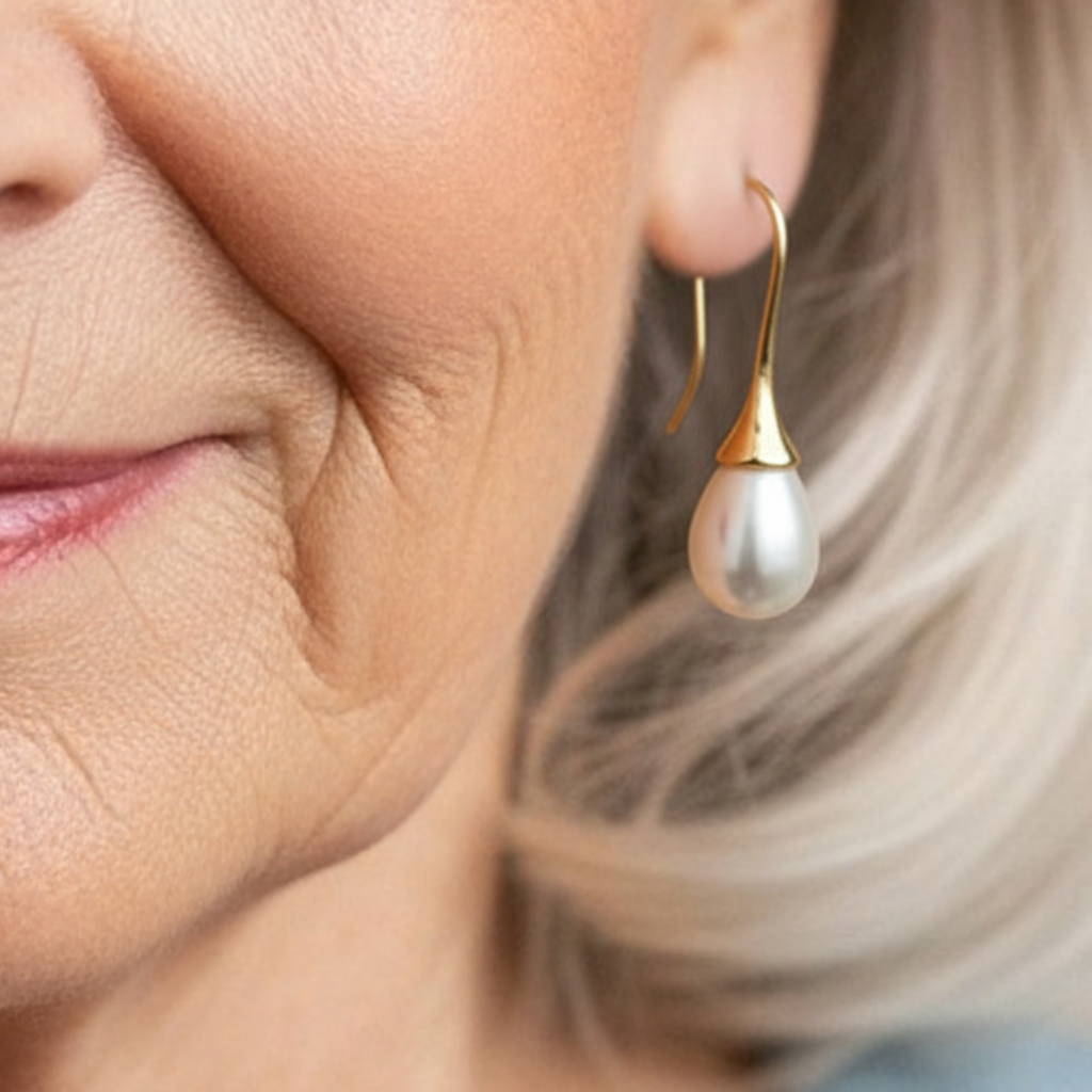 Pendientes vintage con perlas en forma de gota