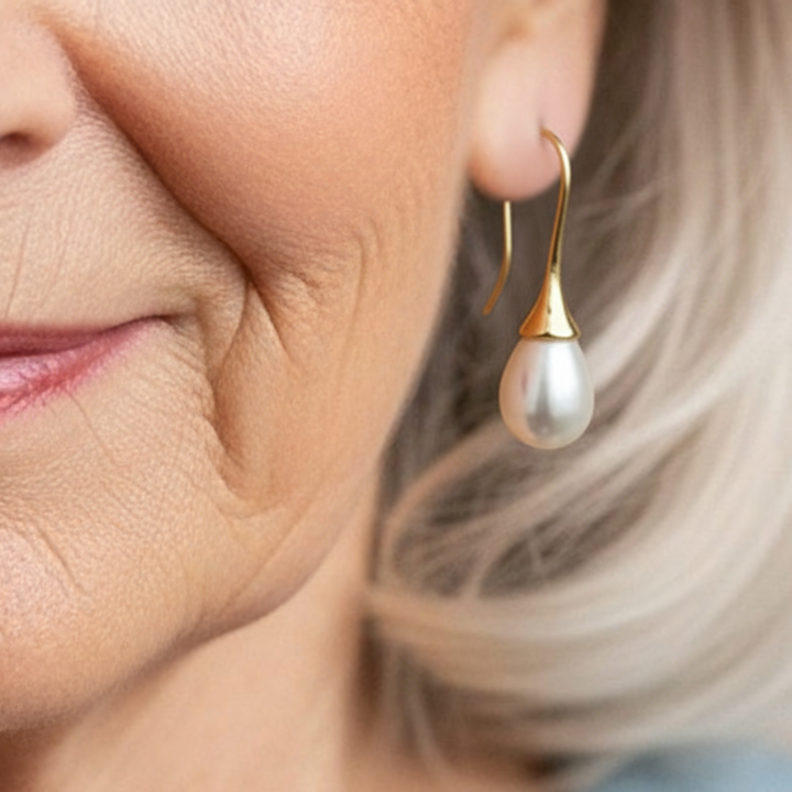 Pendientes vintage con perlas en forma de gota