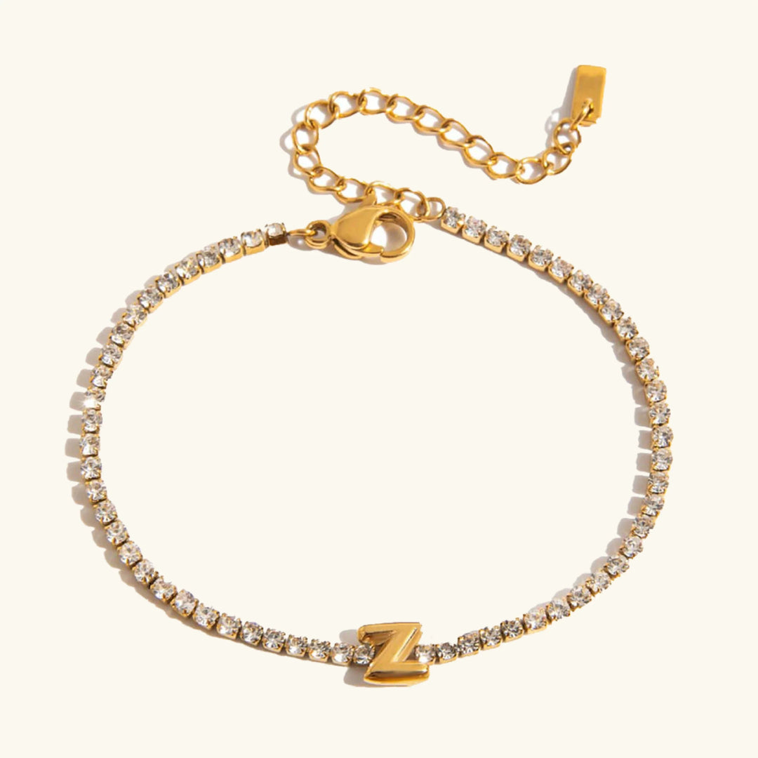 Pulsera Elegante de Oro con Letra en Burbuja