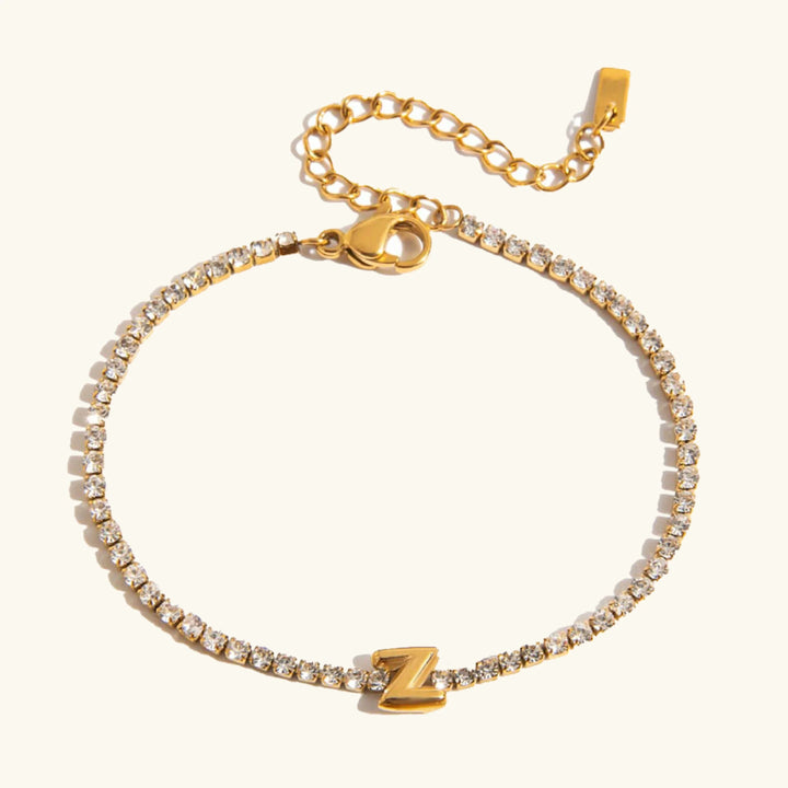 Pulsera Elegante de Oro con Letra en Burbuja