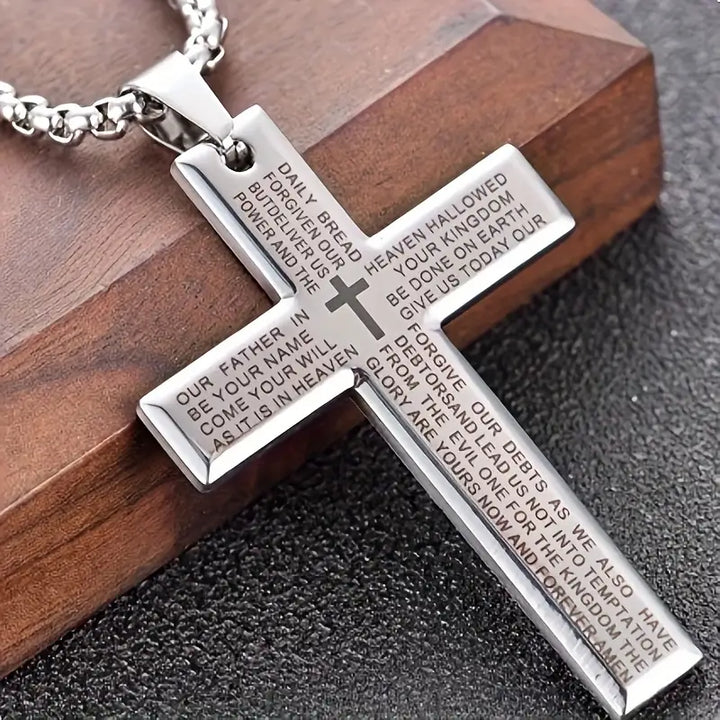 Collar con colgante cruzado unisex moderno