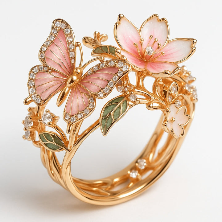 Anillo de Circonia Mariposa Brillante Natural