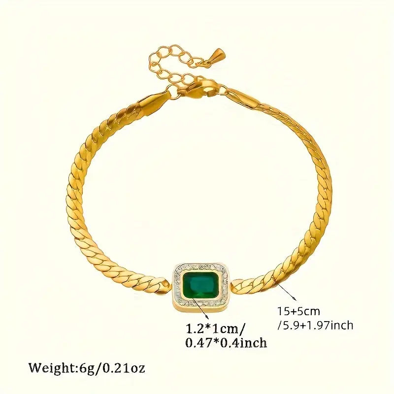 Pulsera Joana Verdejante con Esmeralda