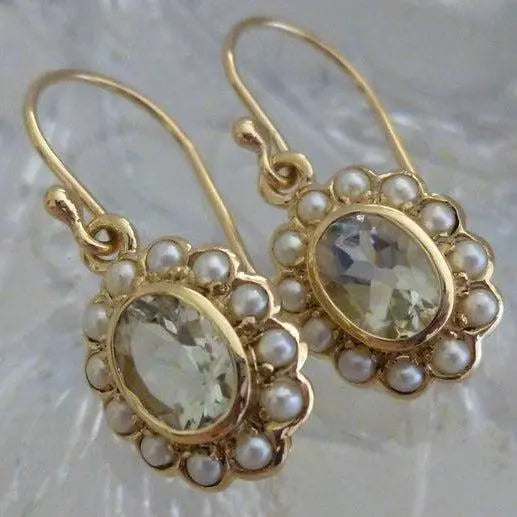 Pendientes boho con perlas y cristales