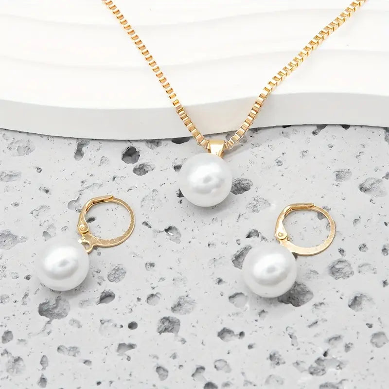 Conjunto de Joyas Perla Dorada | Oro