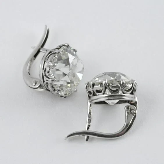 Pendientes vintage de plata con circonita