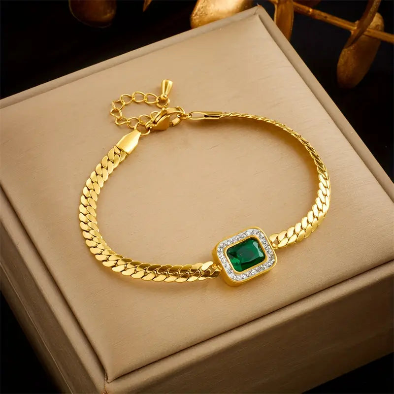 Pulsera Joana Verdejante con Esmeralda