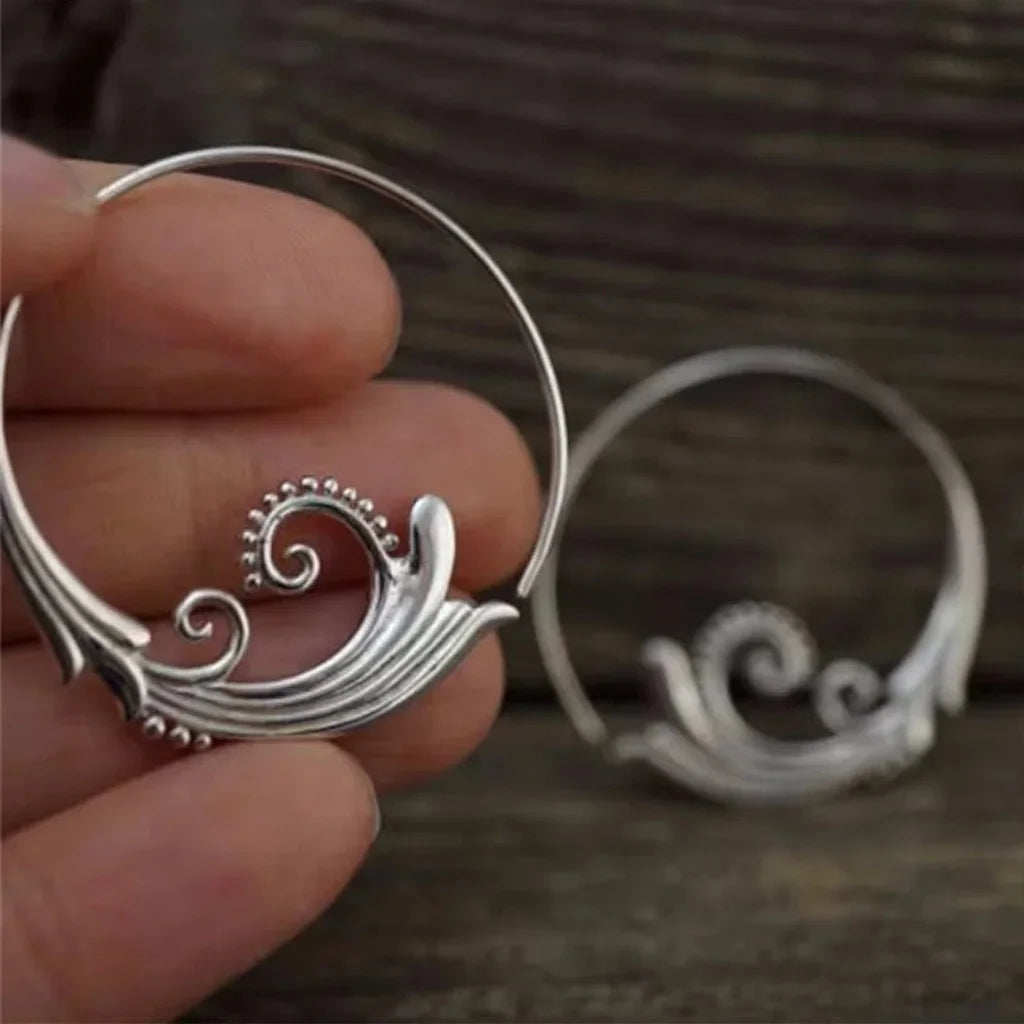 Pendientes de plata con ondas