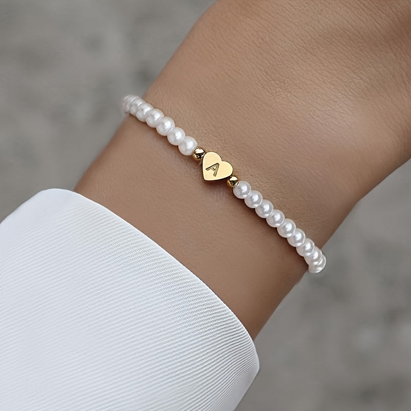 Pulsera Elegante de Corazón con Inicial