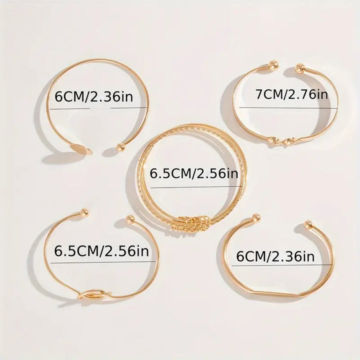 Conjunto Pulseras Nudo Elegante | Oro