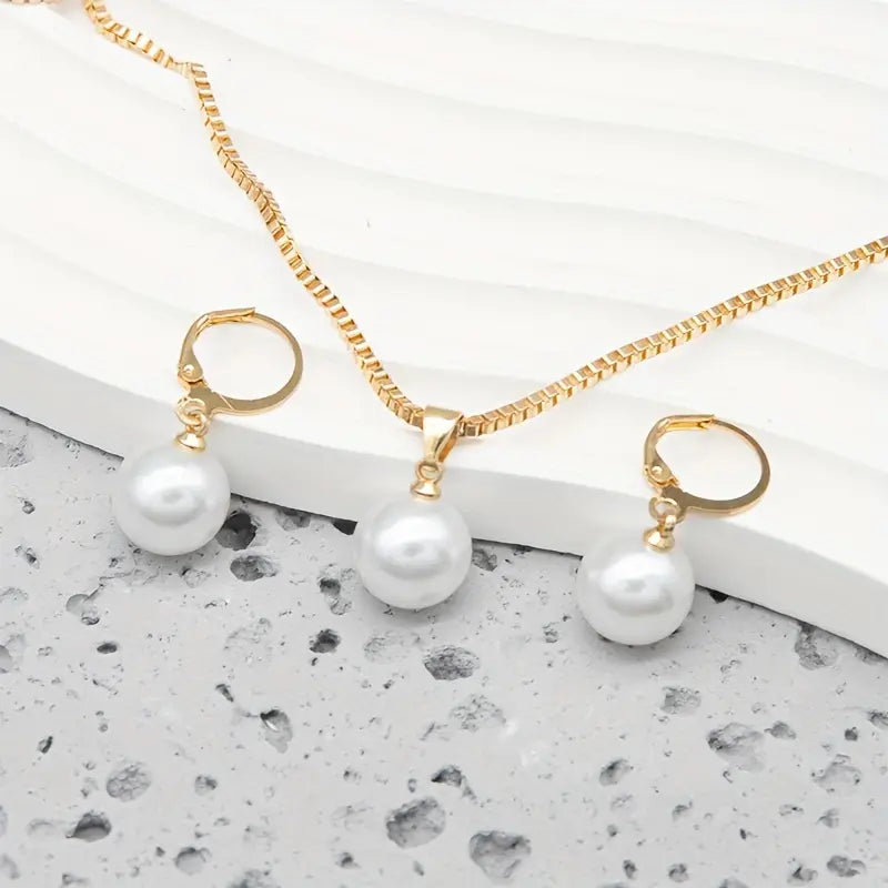 Conjunto de Joyas Perla Dorada | Oro