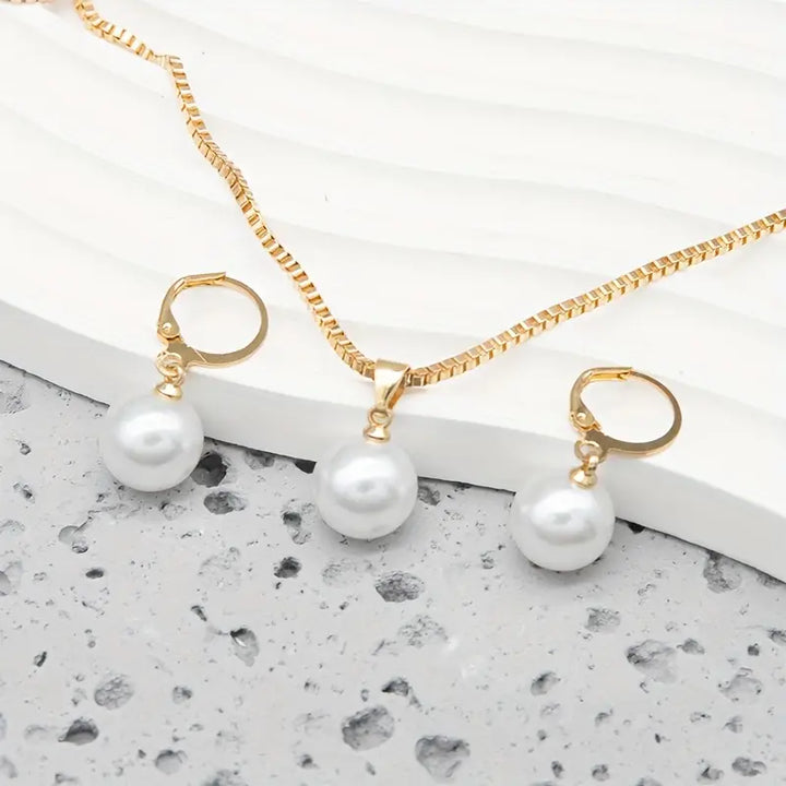 Conjunto de Joyas Perla Dorada | Oro