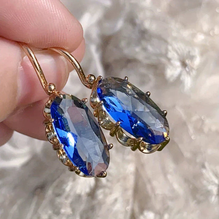 Pendientes dorados Golden Blue Bloom