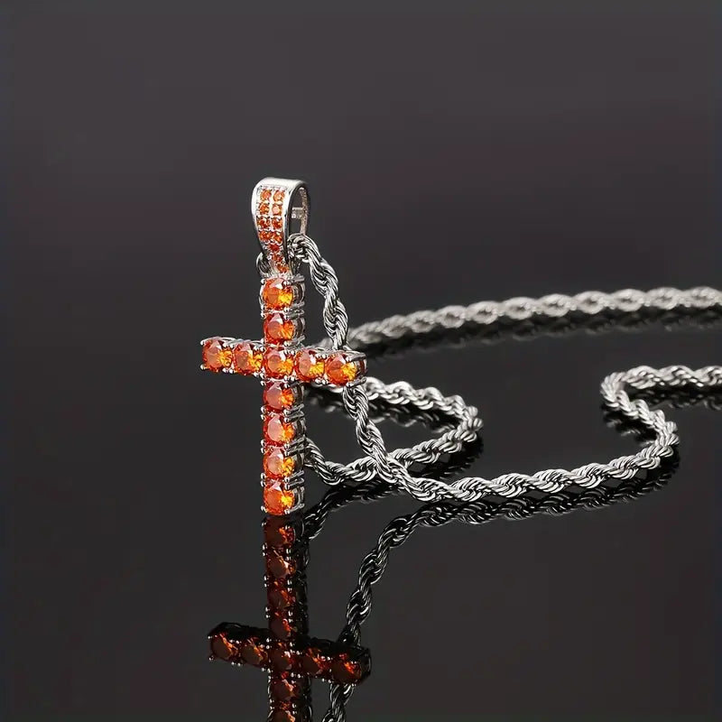 Collar con colgante cruzado