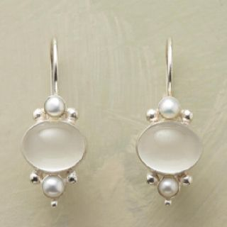 Pendientes vintage con cristal blanco y perla