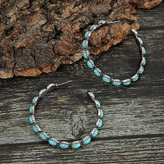 Pendientes vintage en turquesa