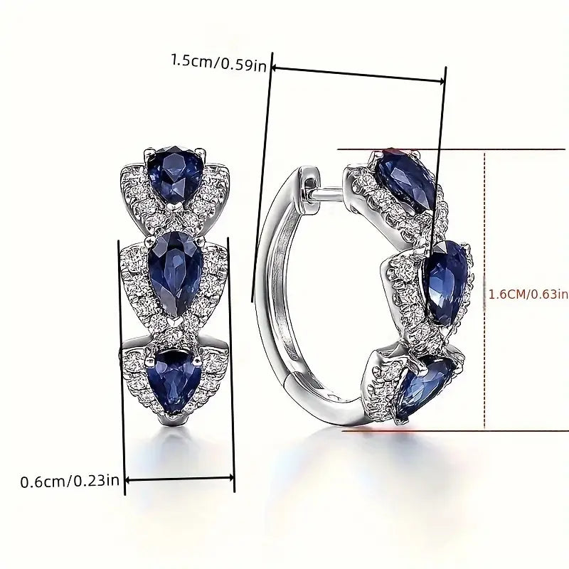 Pendientes de aro con cristal brillante