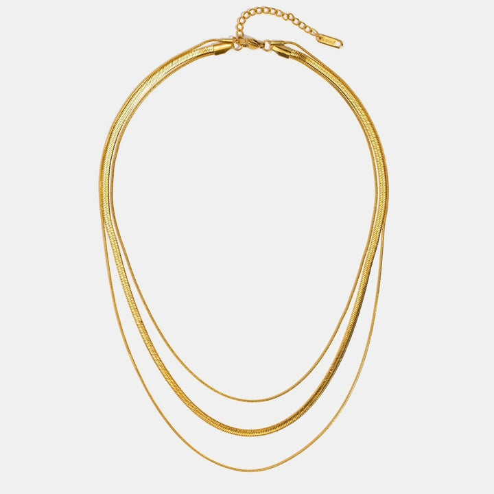 Collar de cadena dorada multicapa