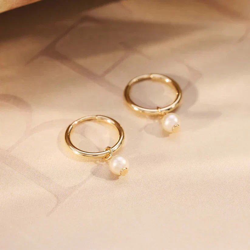 Pendientes Perla Suspensa | Oro