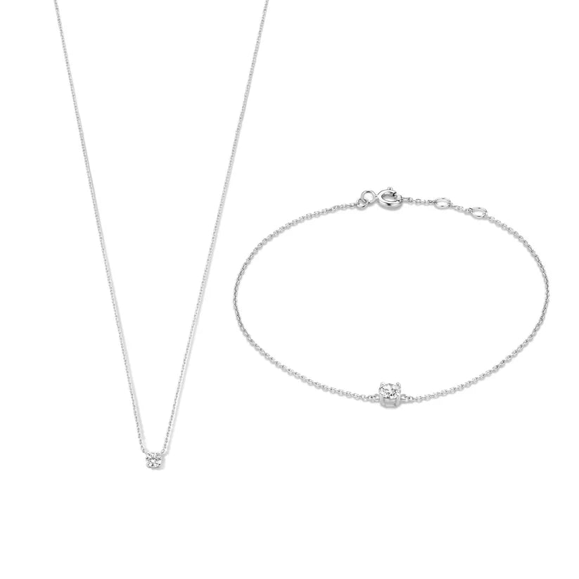 Conjunto de Collar y Pulsera Piedra Moissanite | Oro